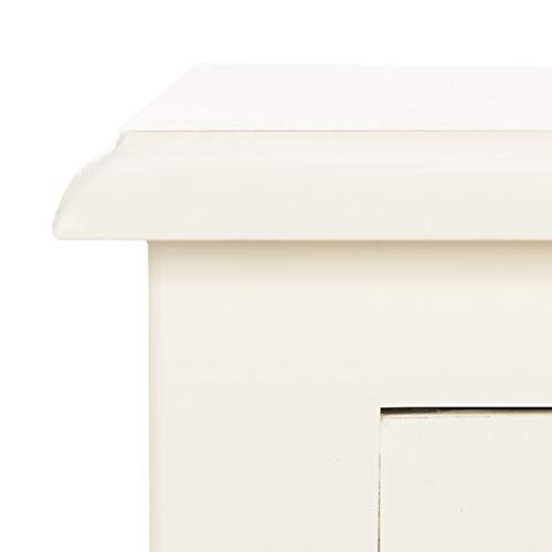 Safavieh Home Collection Everly Drawer , Vintage White 1-Drawer 2 Removable Baskets Side Table