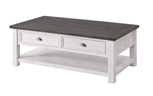 martin svensson home monterey solid wood coffee table white with grey top