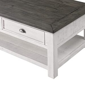 Martin Svensson Home Monterey Solid Wood Coffee Table White with Grey Top