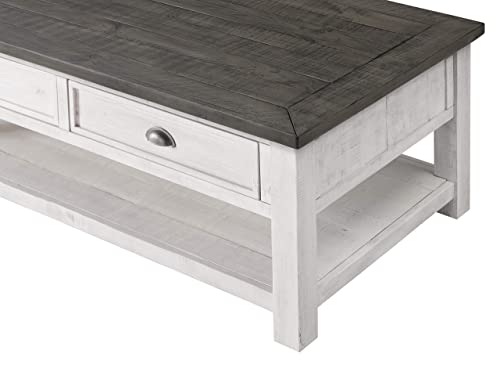 Martin Svensson Home Monterey Solid Wood Coffee Table White with Grey Top