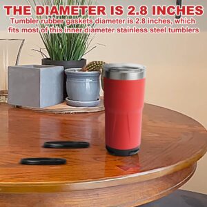 Tumbler Rubber Gaskets fits for Milwaukee 48-22-8392R Lid Gasket-Seals and Fits YETI, RTIC, Beast, Ozark Trail, North, SIC 20 oz/Inside Diameter 2.8''Insulated Stainless Steel Tumblers-(2Pcs)