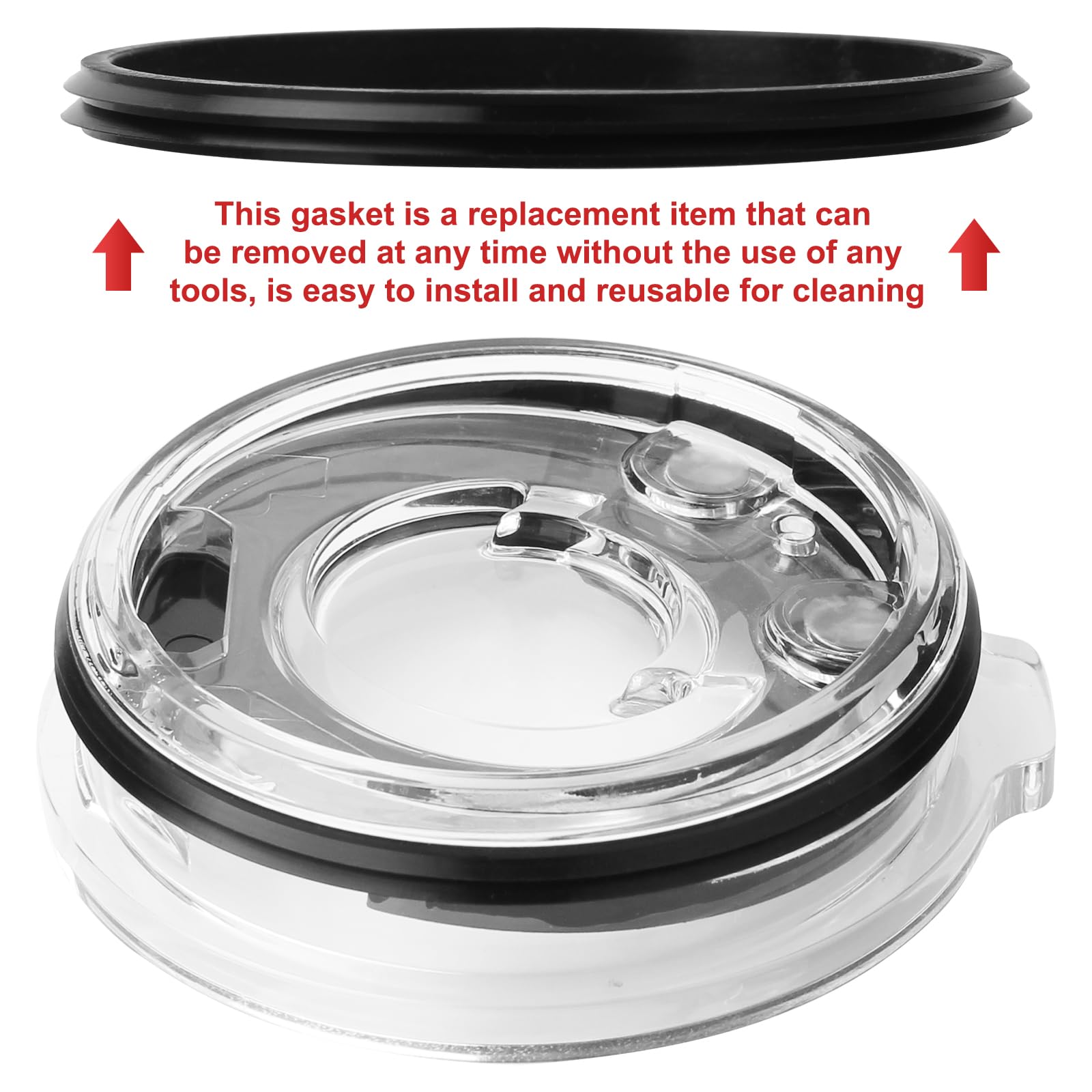 Tumbler Rubber Gaskets fits for Milwaukee 48-22-8392R Lid Gasket-Seals and Fits YETI, RTIC, Beast, Ozark Trail, North, SIC 20 oz/Inside Diameter 2.8''Insulated Stainless Steel Tumblers-(2Pcs)