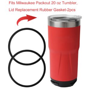 Tumbler Rubber Gaskets fits for Milwaukee 48-22-8392R Lid Gasket-Seals and Fits YETI, RTIC, Beast, Ozark Trail, North, SIC 20 oz/Inside Diameter 2.8''Insulated Stainless Steel Tumblers-(2Pcs)