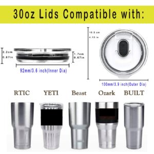 4 Pack Magnetic Tumbler Lids for Yeti Rambler 30oz with Magnetic Splash Resistant Slider Spillproof Replacement Cover for Yeti Ozark Rambler Trail Old Style RTIC Coffee Tumbler Mugs, BPA Free