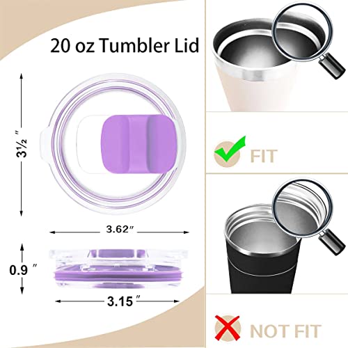2pcs 30 ​oz Magnetic Tumbler Lid - Compatible with YETI Rambler, Ozark Trail, Old Style Rtic and More - Magnetic Slider Switch Spill Proof Tumbler Cover (2pcs purple /20 oz)