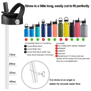 Mijafaron Straw lid for Hydroflask, Flexible Handle Fits Hydro Flask 32 40 oz, Lids with Straw for Hydroflask Wide Mouth, Replacement Sports Cap Top Wide Mouth