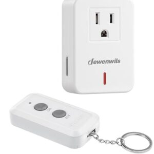 DEWENWILS Indoor Remote Control Outlet, Expandable Remote Light Switch Kit, Wireless On Off Power Switch, 100ft RF Range, Compact Design, White