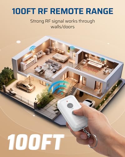 DEWENWILS Indoor Remote Control Outlet, Expandable Remote Light Switch Kit, Wireless On Off Power Switch, 100ft RF Range, Compact Design, White