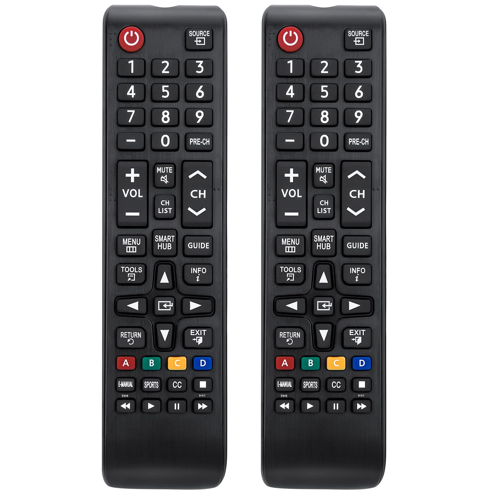 (2 Pack) Universal Remote for Samsung TV Remote, Replacement Remote for Samsung Smart TV, LED LCD HDTV QLED SUHD UHD 4K 3D Series