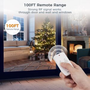 Remote Control Outlet, TESSAN Wireless Remote Light Switch, On Off Switch Plug for Lights, Lamps, Fans, Household Appliances, 100ft RF Range, 15A/1875W(1 Remote + 1 Outlet)