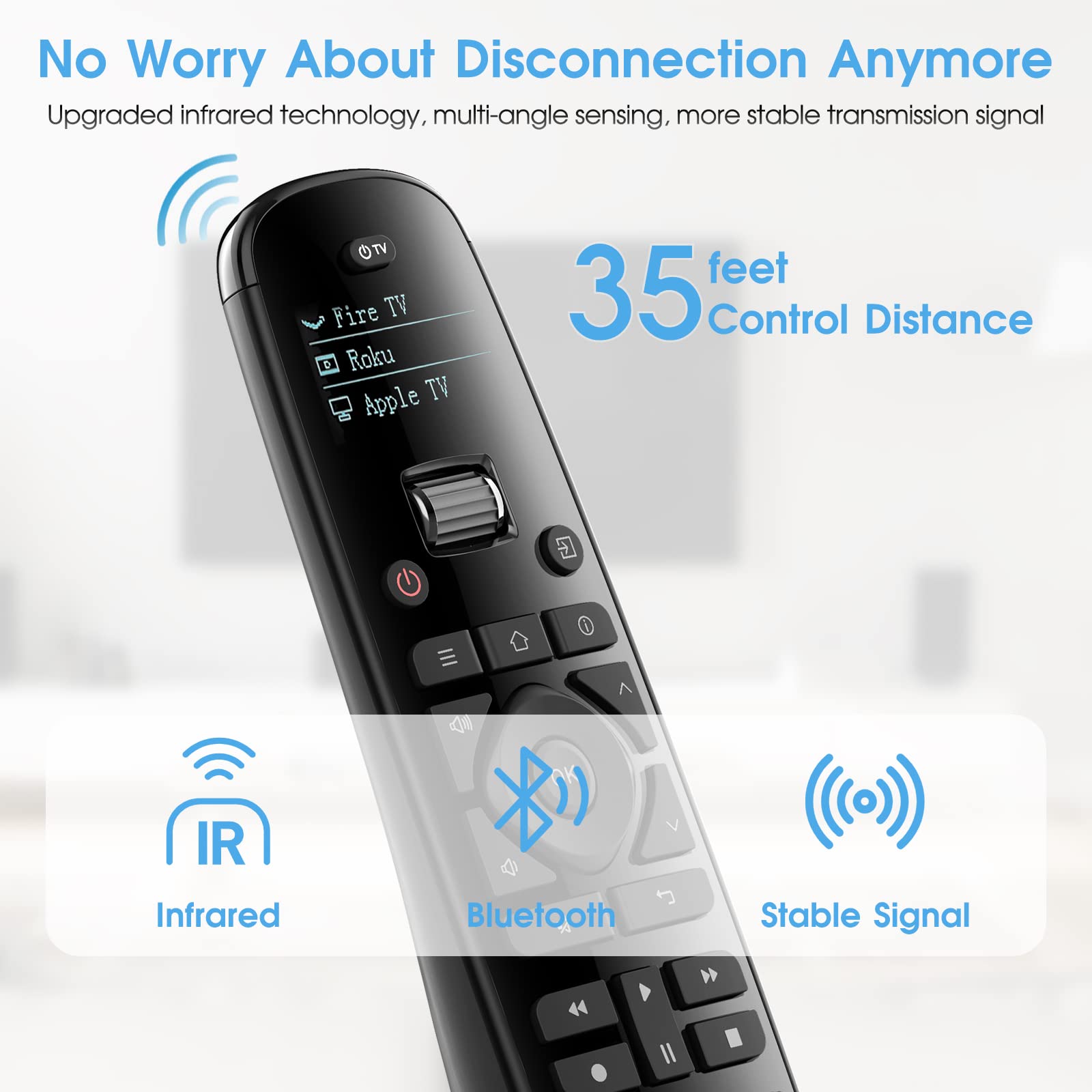 Sofabaton U2 Universal Remote Control with Smart App, Customizable Macro Button, All in one Remote Control for TVs/DVD//Blu-ray/STB/Projector, Works with Infrared & Bluetooth Devices