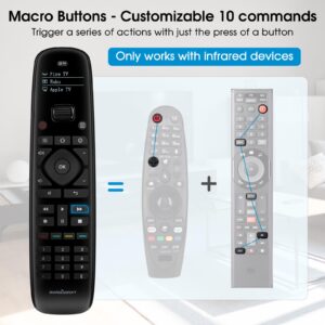 Sofabaton U2 Universal Remote Control with Smart App, Customizable Macro Button, All in one Remote Control for TVs/DVD//Blu-ray/STB/Projector, Works with Infrared & Bluetooth Devices