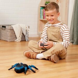 Terra by Battat – Remote Control Spider for Kids – RC Tarantula with LED Eyes – Realistic Animal & Moving Legs – Fast-Moving & 360 Spin – Blue Tarantula – 6 Years +