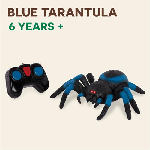 Terra by Battat – Remote Control Spider for Kids – RC Tarantula with LED Eyes – Realistic Animal & Moving Legs – Fast-Moving & 360 Spin – Blue Tarantula – 6 Years +