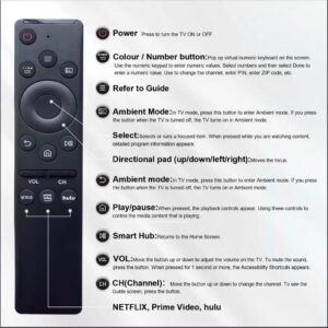 【Pack of 2】 Universal Remote-Control for Samsung Smart-TV, Remote-Replacement of HDTV 4K UHD Curved QLED and More TVs, with Netflix Prime-Video Hulu Buttons