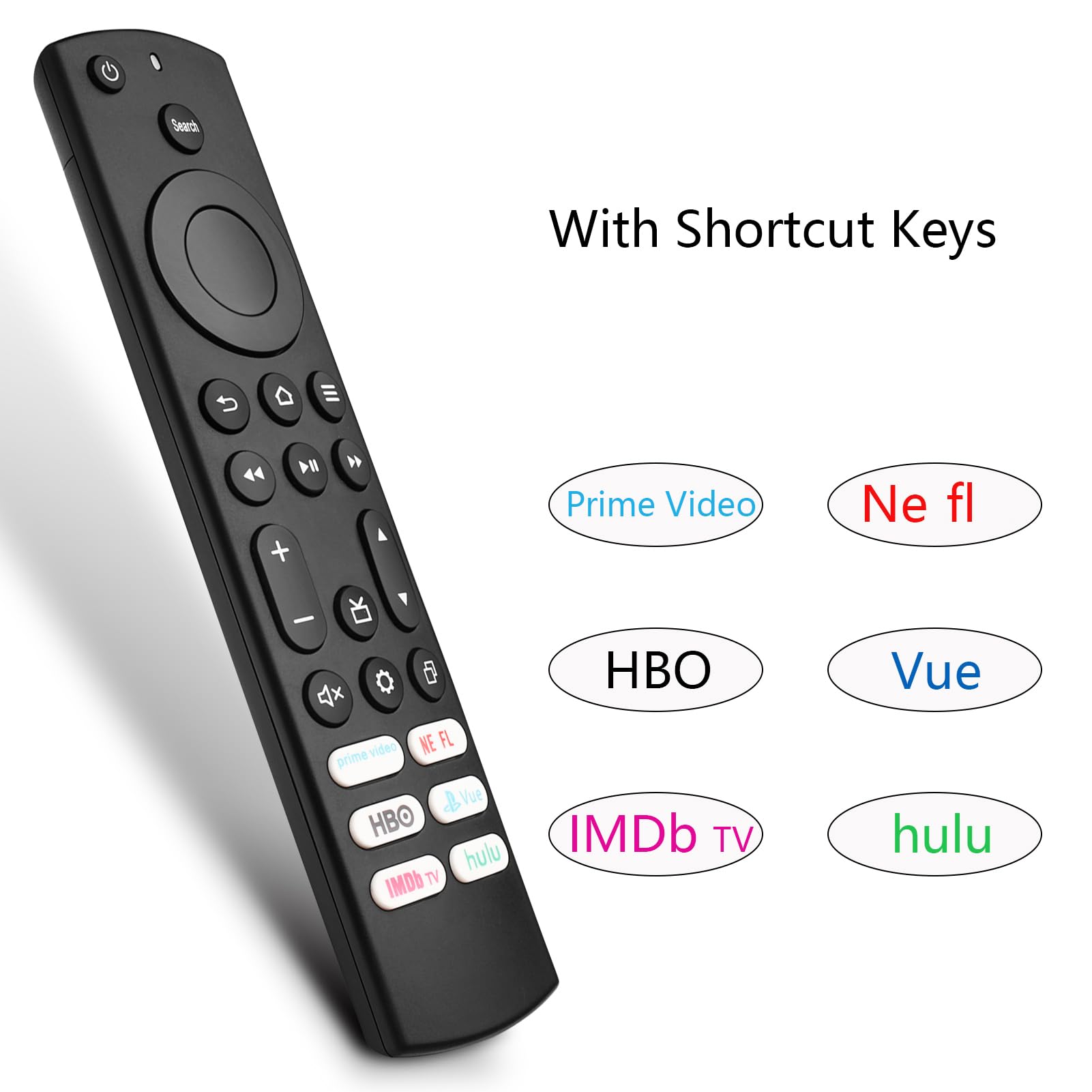 New Replacement Remote Control for Toshiba TVs and Insignia Smart TVs, with 6 Shortcut Buttons for Easy and Convenient use Without The Need for Settings