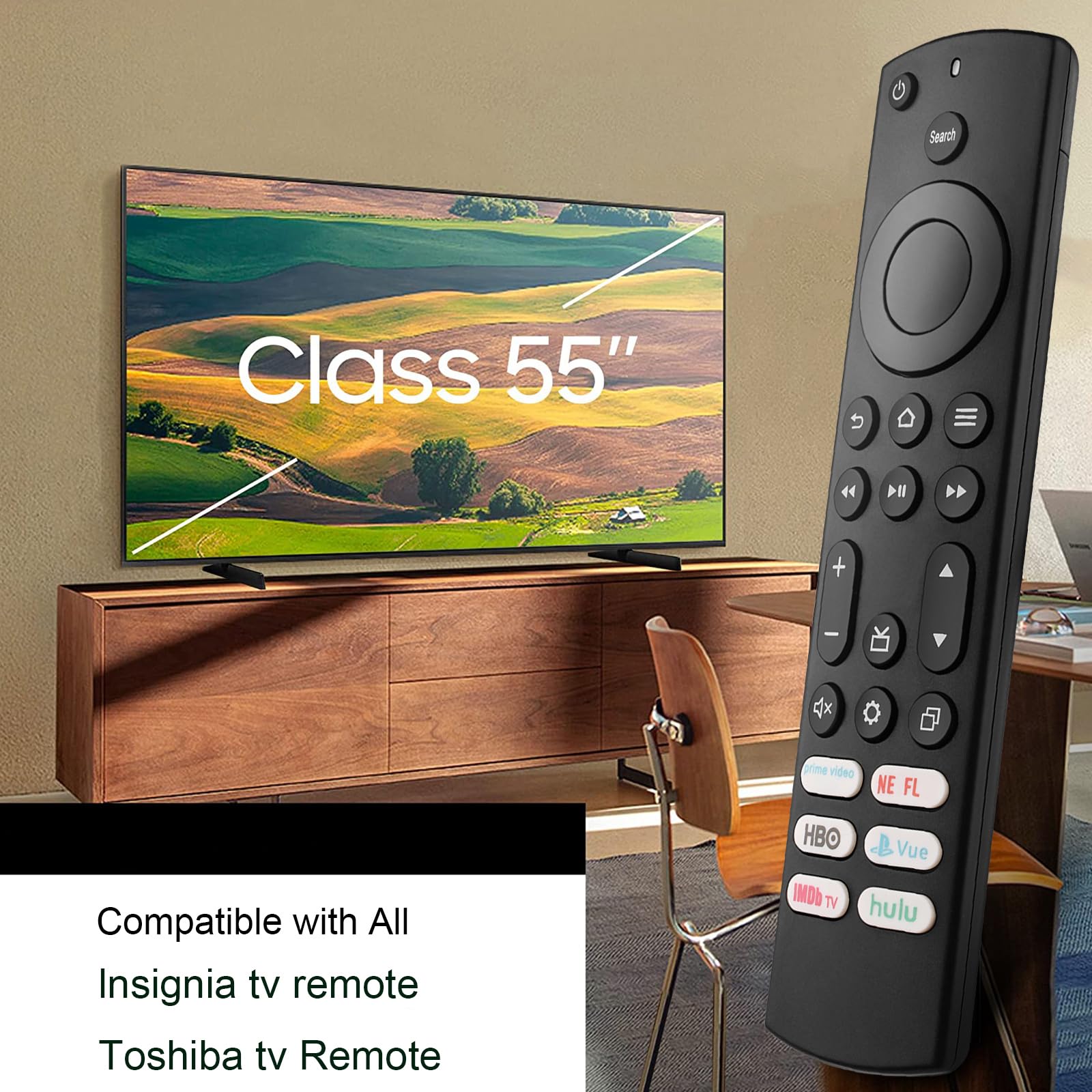 New Replacement Remote Control for Toshiba TVs and Insignia Smart TVs, with 6 Shortcut Buttons for Easy and Convenient use Without The Need for Settings