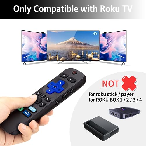 (Set of 2) Replacement Remote Controls Exclusively for Roku TV: Compatible with TCL, Hisense, Onn, Sharp, Element, Westinghouse, and Philips Roku Series Smart TVs (Not for Roku Stick or Box)