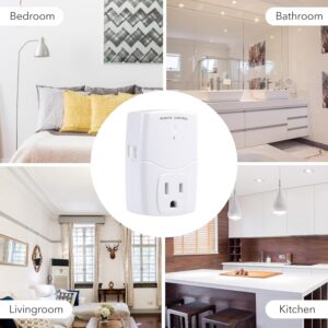 BN-LINK Mini Wireless Remote Control Outlet Switch Power Plug In for Household Appliances, Wireless Remote Light Switch, LED Light Bulbs, White (1 Remote + 3 Outlet) 1250W/10A