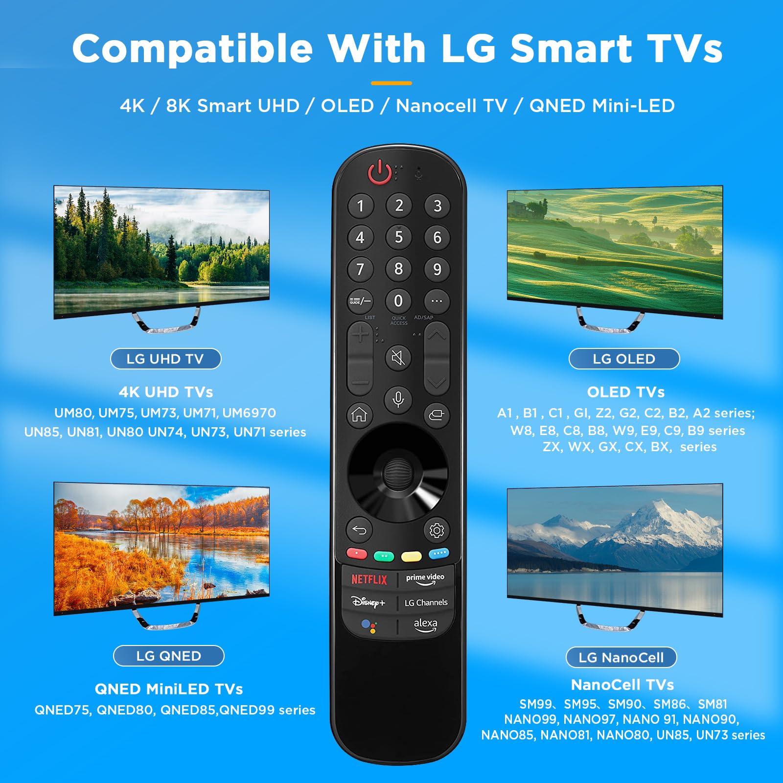 Magic Remote AN-MR22GA Replacement LG Smart TV Remote with Alexa Voice and Pointer Function Universal LG Remote Control for LG UHD OLED QNED NanoCell 4K 8K 2017 2018 2019 2020 2021 2022 2023 Models