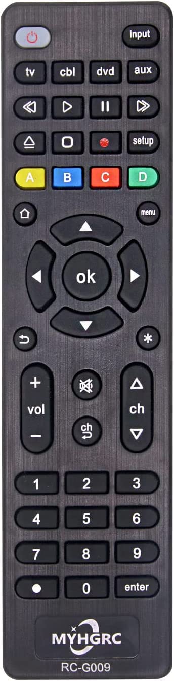 MYHGRC Universal Remote Control for All TVs, Blu-ray/DVD Players, Streaming Media Players, Soundbars, Cable Boxes and All Audio/Video Devices - TV/DVD/AUX/CBL 4 in 1 Universal Remote Easy Setup