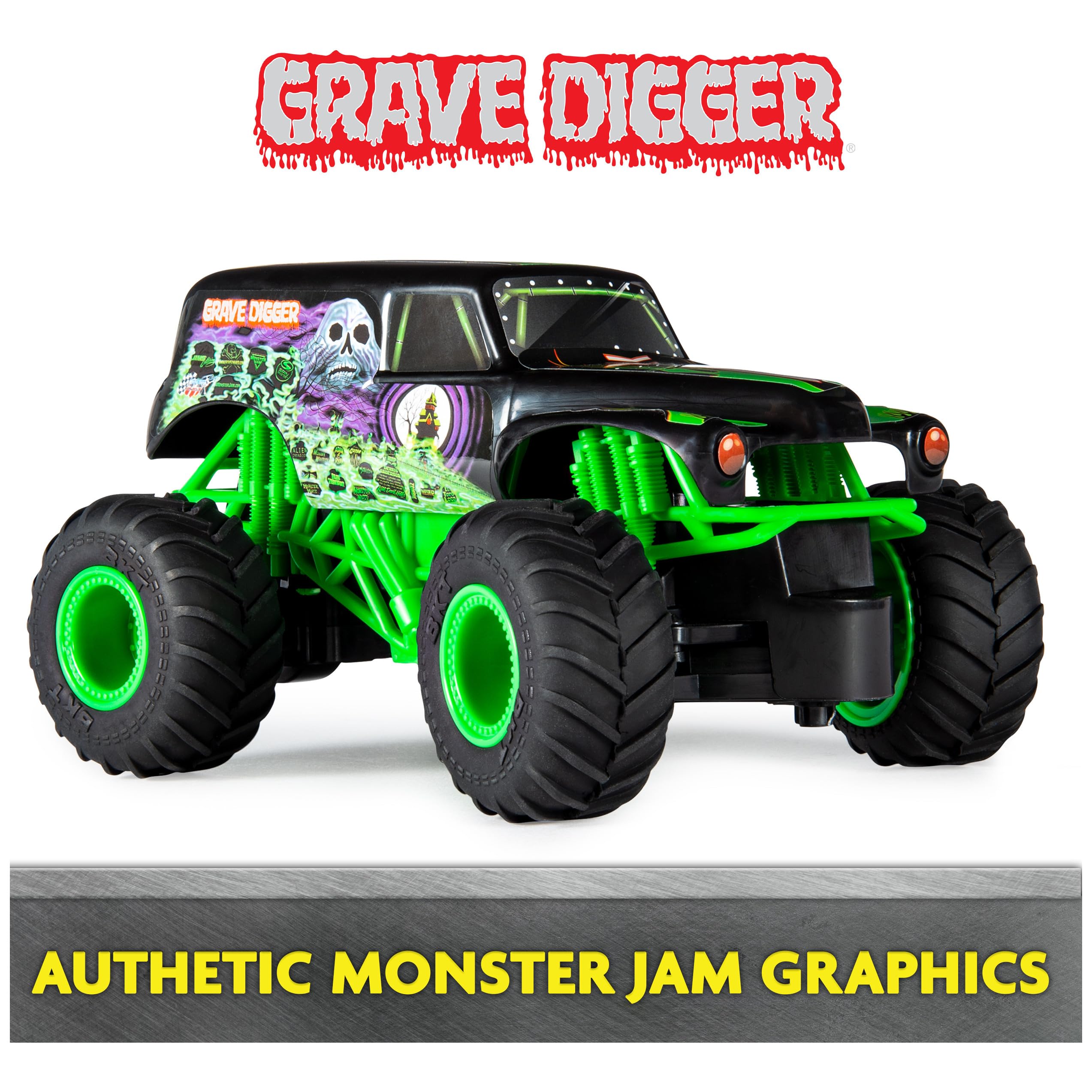 Monster Jam, Official Grave Digger Remote Control Monster Truck, 1:24 Scale, 2.4 GHz, Kids Toys for Boys and Girls Ages 4 and up