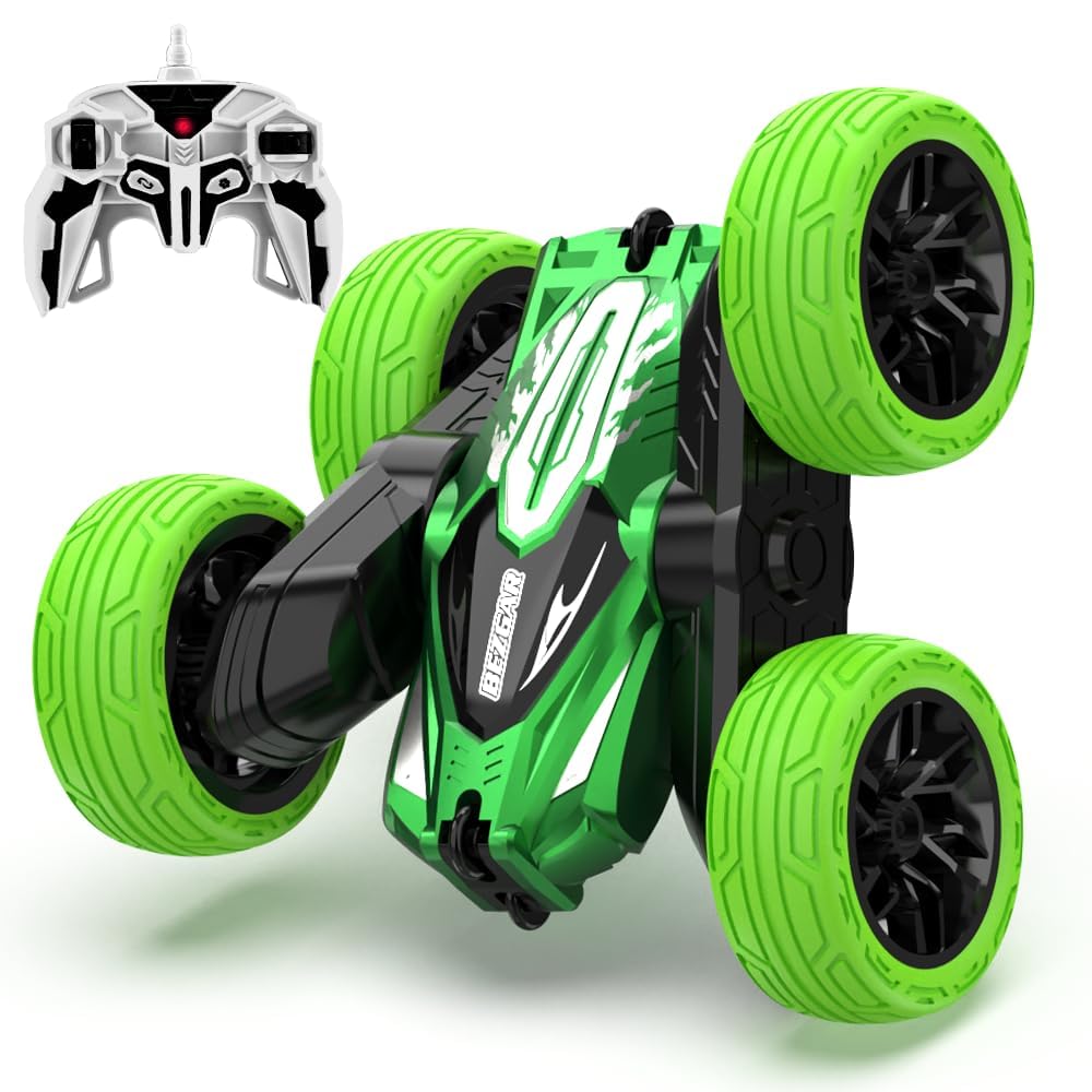 BEZGAR Remote Control Car for Boys 4-7, 2.4GHz Double Side 360° Flips Rotating Stunt Cars Toy for Kids, Birthday Gift for Boys