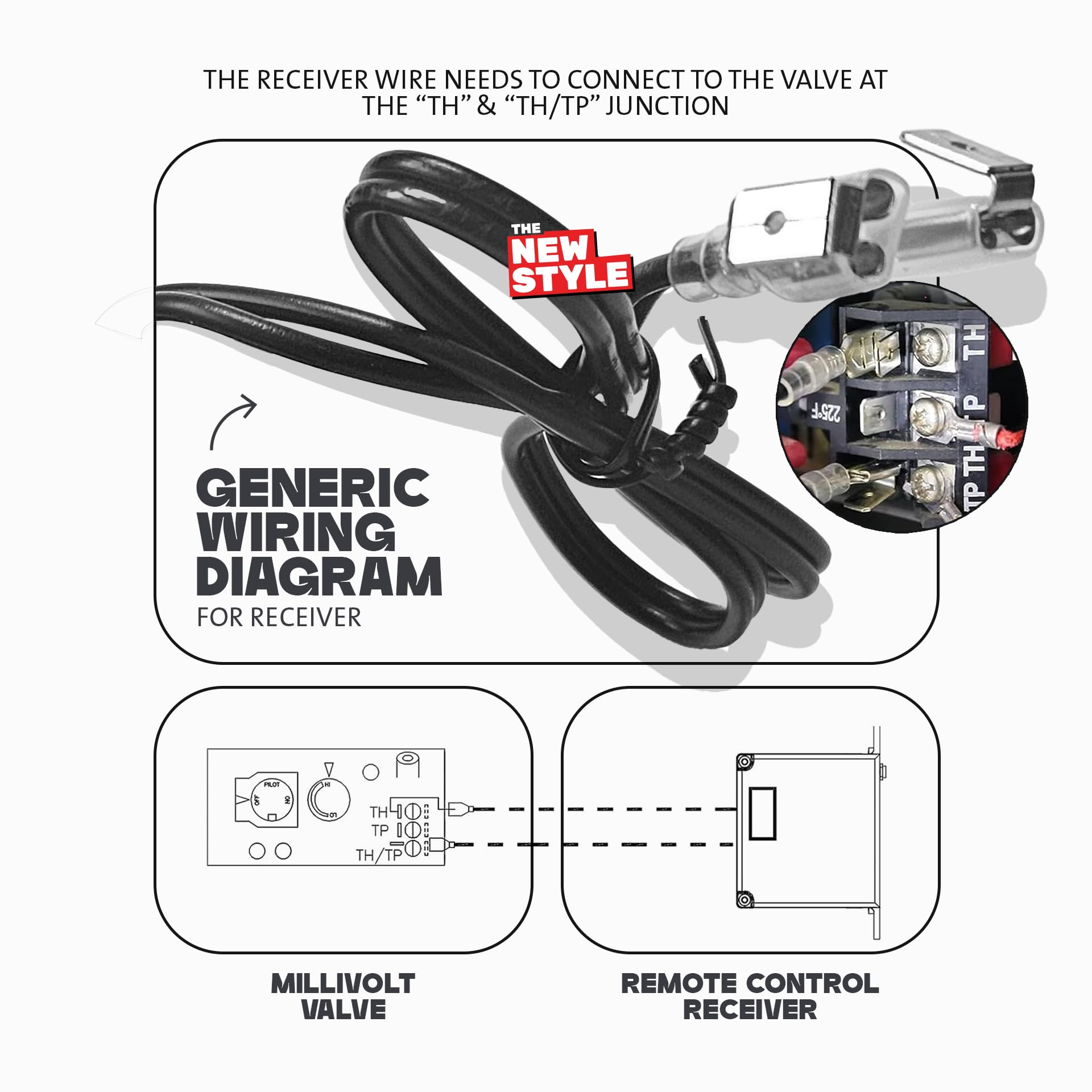 Gas Fireplace Remote Control On/Off System,for Millivolt Valve Appliance.for skytech, Ambient, Majestic and More