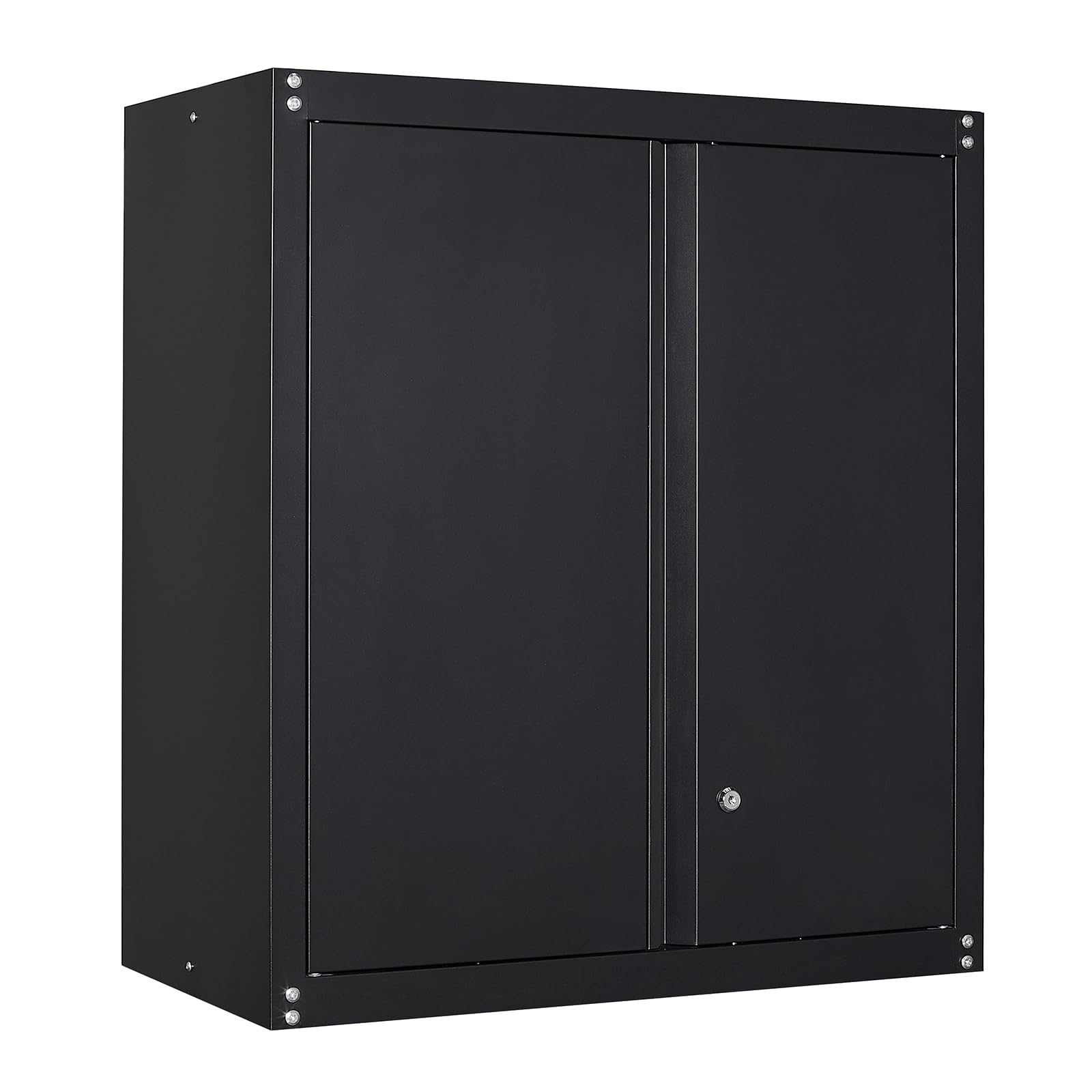 GREATMEET Metal Wall Cabinet, Wall Mounted Metal Cabinet for Garage Storage, Storage Cabinet with Doors and Adjustable Shelf, Garage Cabinet with Lock, Steel Cabinet for Utility Room