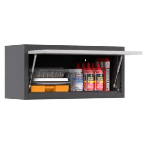 SUXXAN Metal Wall Cabinet with Up-flip Door,Wall-mounted Locker for Garage Workshop Kitchen（one cabinet