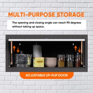 SUXXAN Metal Wall Cabinet with Up-flip Door,Wall-mounted Locker for Garage Workshop Kitchen（one cabinet