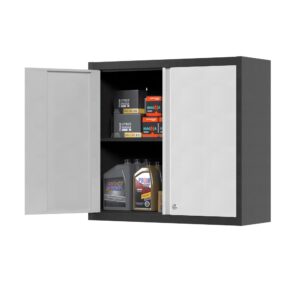 jaord metal wall cabinet, garage wall cabinet, small storage cabinet, wall-mounted with lock door,garage storage cabinet with adjustable shelf for office home,assembled require