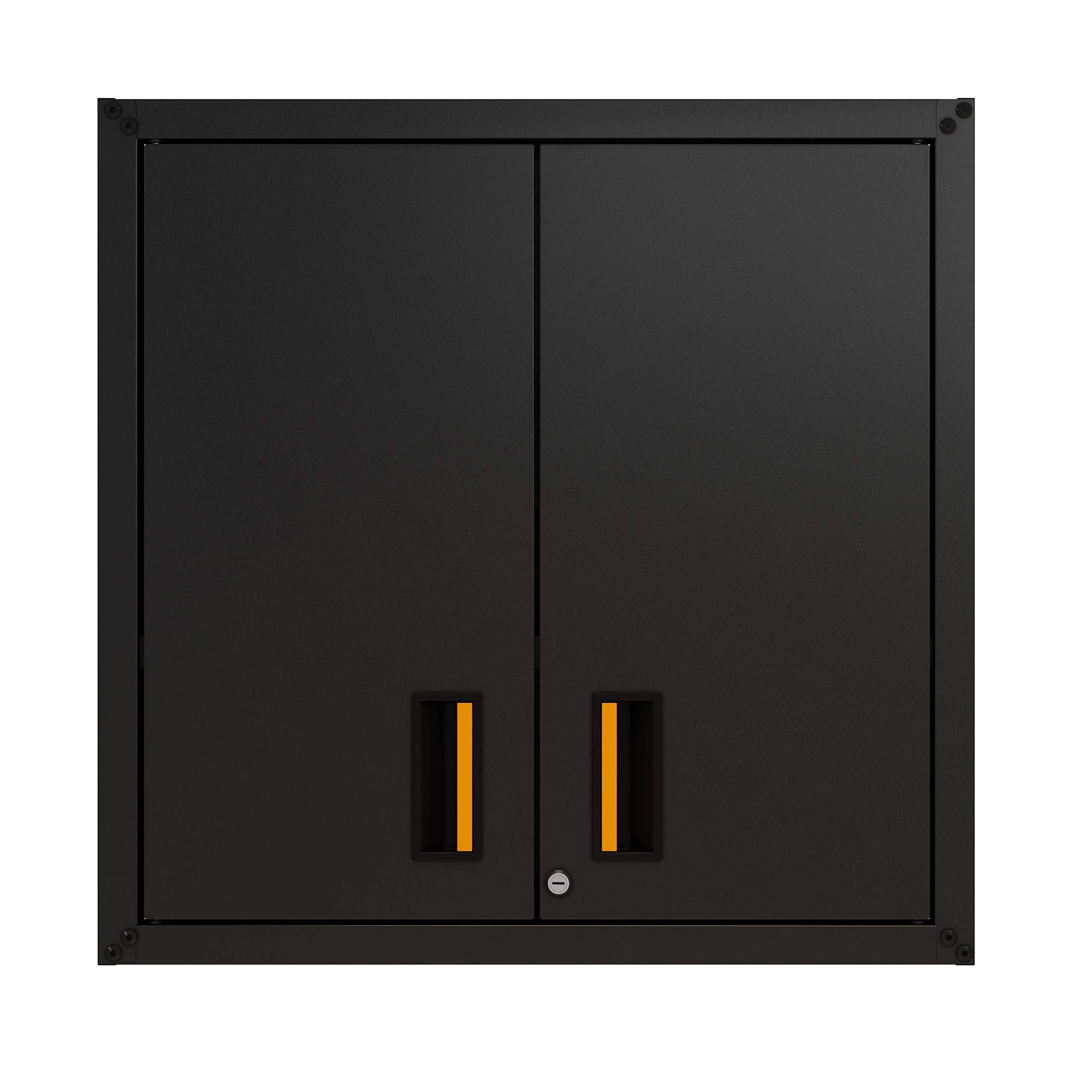 itbe Ready-to-Assemble Floating Garage Storage Cabinet - Wall Mount Garage Cabinet w/Lockable 2 Doors, 44 lbs Shelf Capacity, Removable Shelf, Heavy-Duty Steel Metal Cabinet (Black)