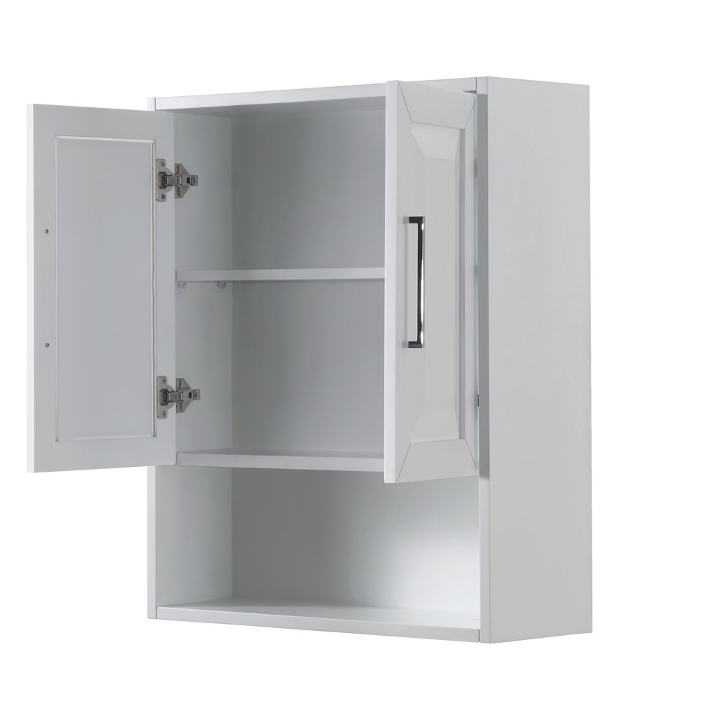 Wyndham Collection Daria Wall-Mounted Storage Cabinet in White