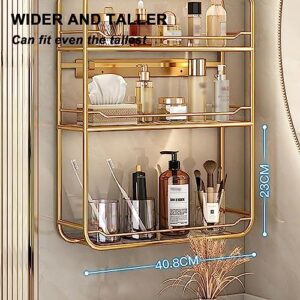 FZYUAN Bathroom Wall Cabinet Metal Medicine Cabinet Bathroom Cabinet Wall Mounted Over The Toilet Storage Cabinet Hanging Cabinet for Bathroom Livingroom Kitchen Cupboard,2 Level