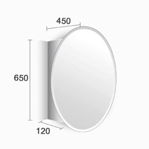 ZAYEN Bathroom Mirror Cabinet, Oval Bathroom Mirror with Shelf Stainless Steel Metal Bathroom Mirror Cabinet Wall-Mounted Mirror Storage Cabinet