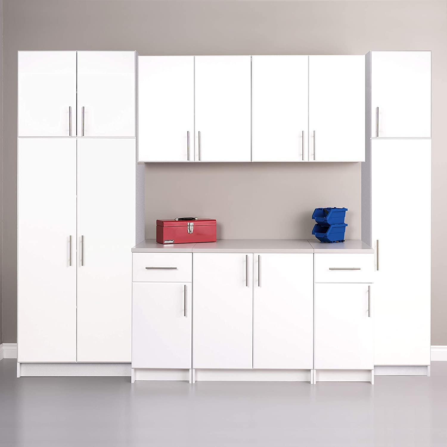 Pemberly Row 32" Wall Mount Cabinet, Wall Storage Cabinet with 2 Doors and One Shlef in White