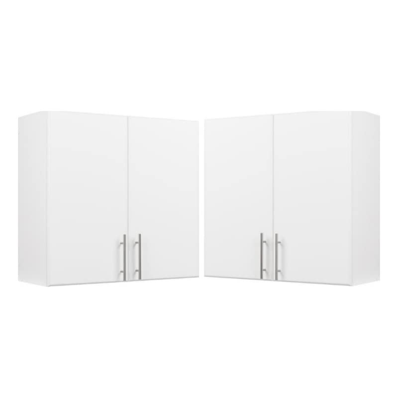 Home Square 2 Piece Wood Wall Cabinet Set in White