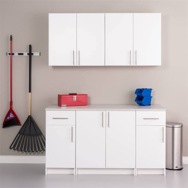 Home Square 2 Piece Wood Wall Cabinet Set in White