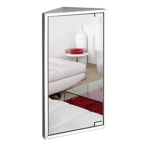 TEmkin Mirror Cabinets Triangular Bathroom Storage Cabinet Wall-Mounted Wall-Mounted Medicine Cabinet Brushed Stainless Steel Three-Layer Shelf with Mirror