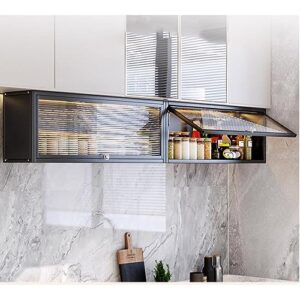 Wall Cabinet Kitchen Seasoning Rack Under-Cabinet Wall-Mounted Storage Rack Home Renovation Multifunctional Wall Cabinet Flip Door Locker (Size : 50 * 30 * 17cm)