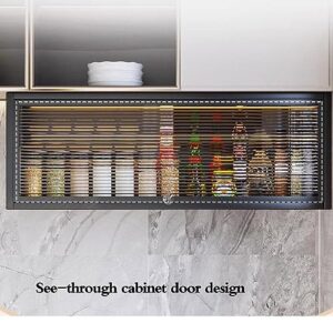 Wall Cabinet Kitchen Seasoning Rack Under-Cabinet Wall-Mounted Storage Rack Home Renovation Multifunctional Wall Cabinet Flip Door Locker (Size : 50 * 30 * 17cm)