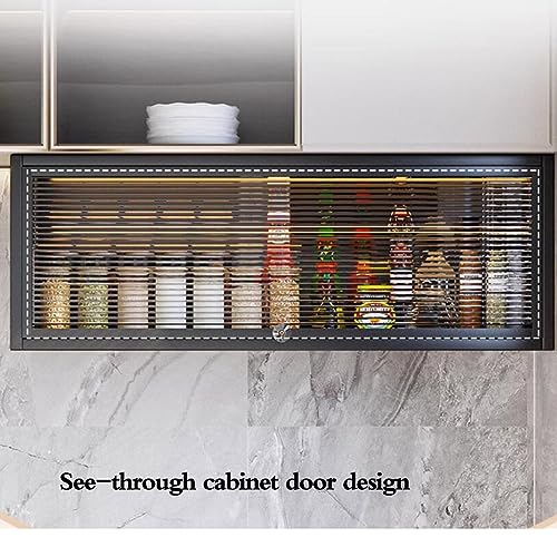 Wall Cabinet Kitchen Seasoning Rack Under-Cabinet Wall-Mounted Storage Rack Home Renovation Multifunctional Wall Cabinet Flip Door Locker (Size : 50 * 30 * 17cm)