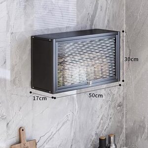 Wall Cabinet Kitchen Seasoning Rack Under-Cabinet Wall-Mounted Storage Rack Home Renovation Multifunctional Wall Cabinet Flip Door Locker (Size : 50 * 30 * 17cm)