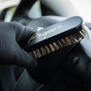 PROPER DETAILING CO. Leather Brush and Alcantara Brush | 2 Pack Leather Brush Car Detailing | Get Professional Results - Perfect for Cleaning Leather Seats, Sofas, and More | Detailing Brushes