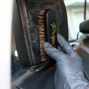 PROPER DETAILING CO. Leather Brush and Alcantara Brush | 2 Pack Leather Brush Car Detailing | Get Professional Results - Perfect for Cleaning Leather Seats, Sofas, and More | Detailing Brushes