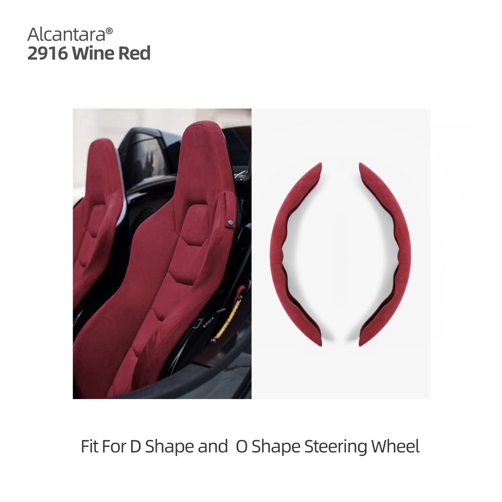 Steering Wheel Cover,Alcantara Leather Steering Wheel Grip,Fit 99% Car Wheel Protect Accessories (Red)