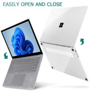 May Chen Case for 13.5" Microsoft Surface Laptop 3/4/5 with Alcantara Palm Rest Model 1867 1958 1959 (2019 2021 2022), Plastic Hard Shell Case with Keyboard Cover + Screen Protector, Crystal Clear