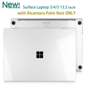 May Chen Case for 13.5" Microsoft Surface Laptop 3/4/5 with Alcantara Palm Rest Model 1867 1958 1959 (2019 2021 2022), Plastic Hard Shell Case with Keyboard Cover + Screen Protector, Crystal Clear