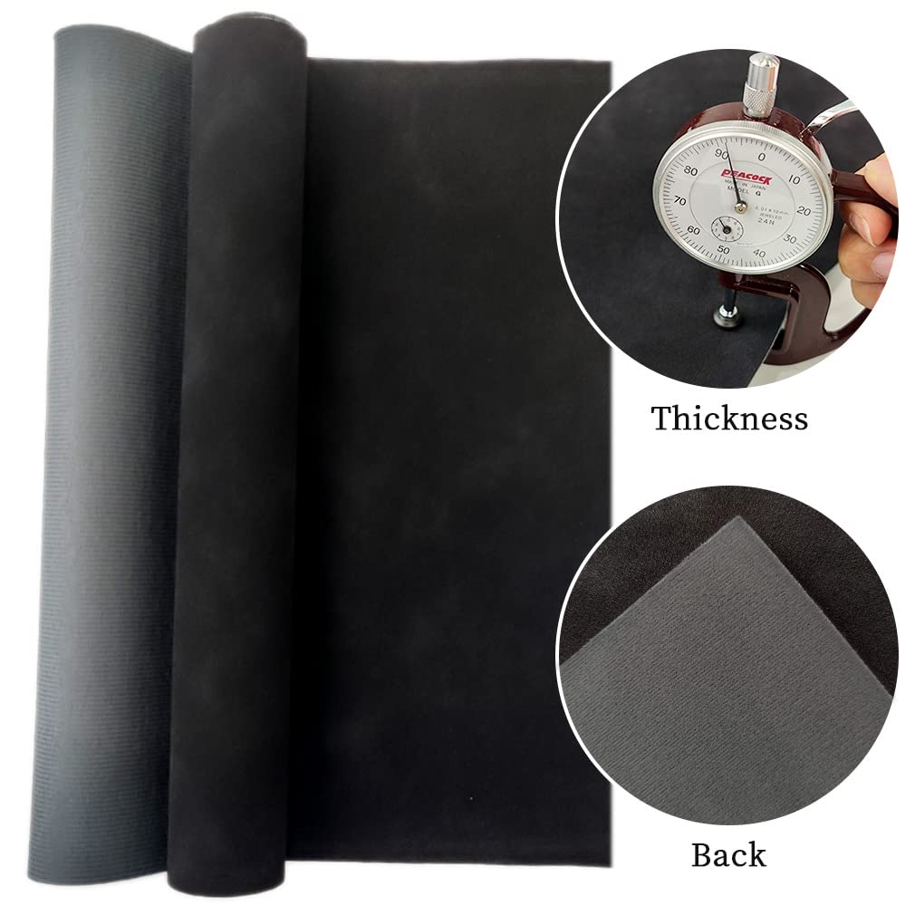 Black Soft Faux Suede Fabric 30x135cm Synthetic Faux Leather Frosted Leatherette for Handbags Wallets Sewing Crafts